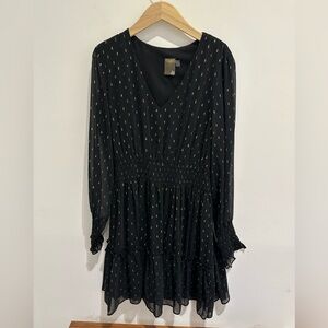 Taylor Black Dress with Gold Accents